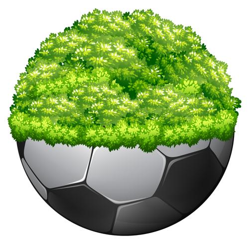 Futebol e grama verde vetor