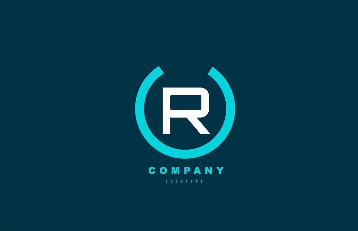 r design do ícone do alfabeto do logotipo de letra branca e azul para empresa e negócios vetor