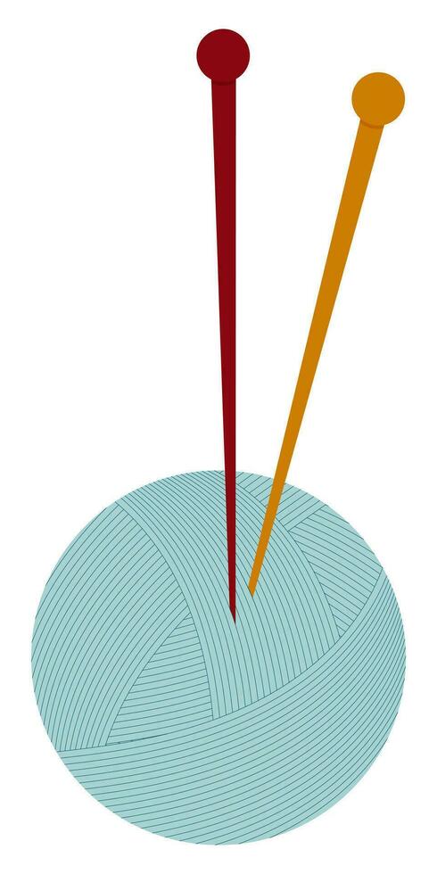 bola do fio com tricô agulhas vetor elemento