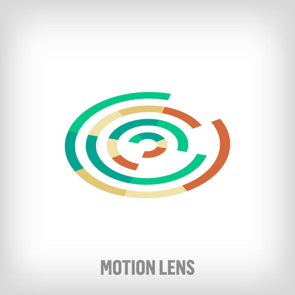 criativo lente círculos placa logotipo. único cor transições. Câmera e infinidade óptica logotipo modelo. vetor