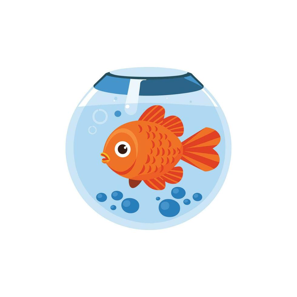 peixinho dentro a aquário, vetor ilustração