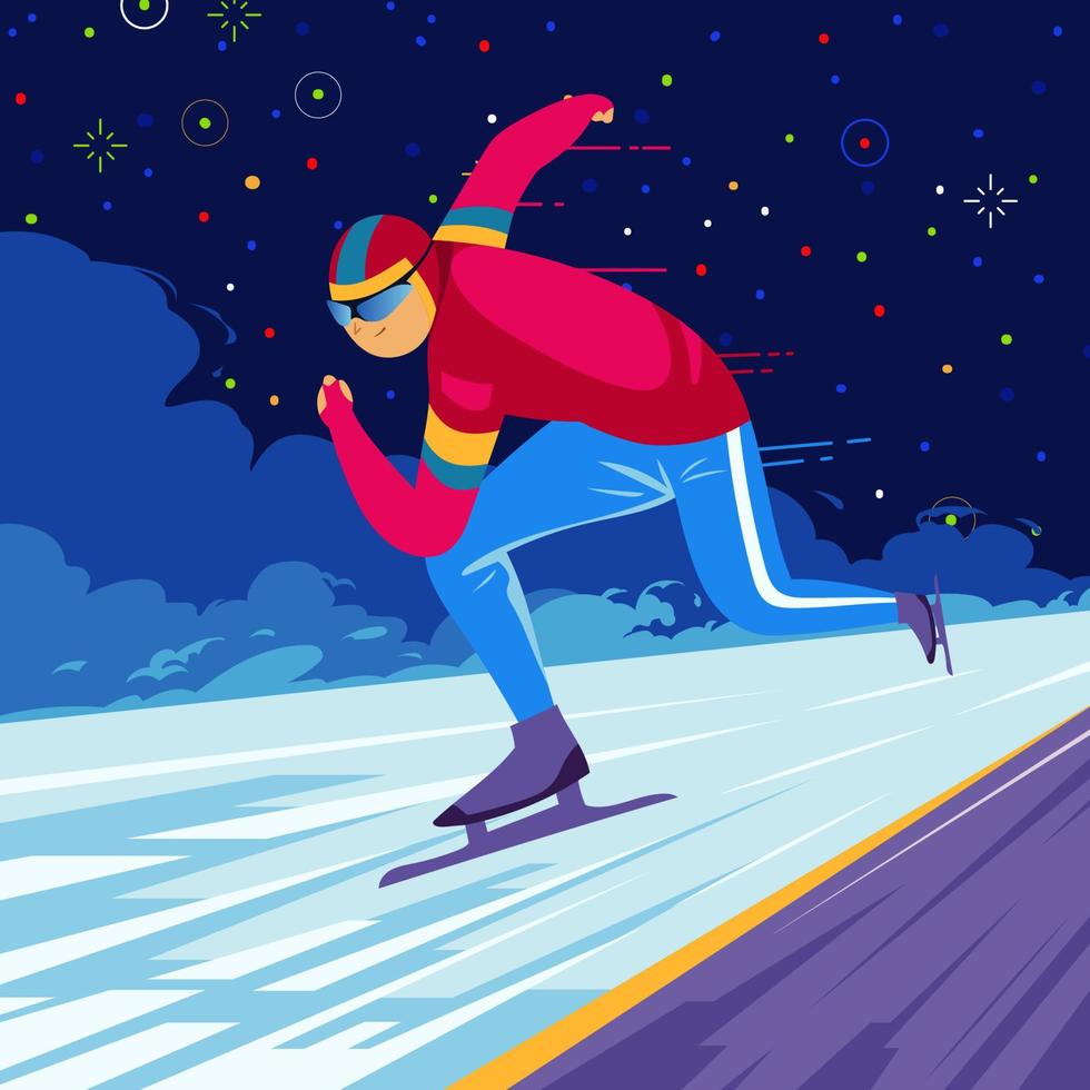 ilustração de patinação de velocidade vetor