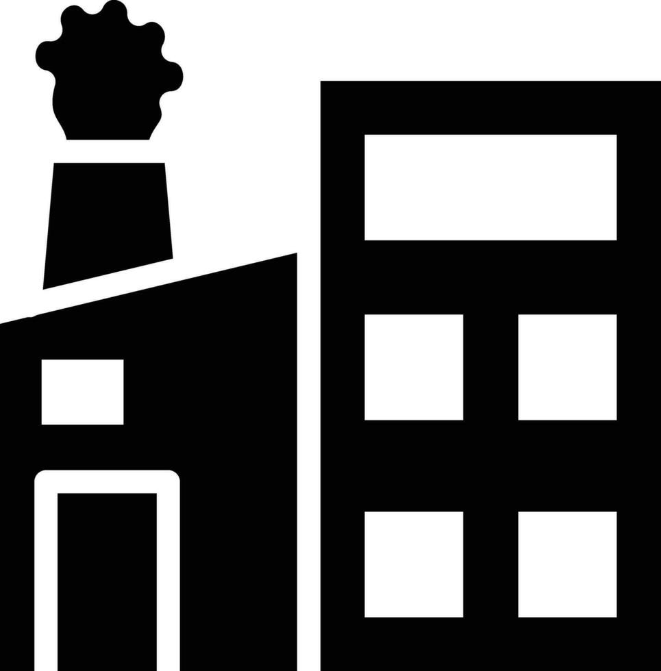 ícone de vetor de poluição de fábrica
