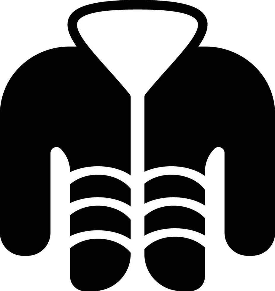 ícone de vetor de jaqueta de inverno