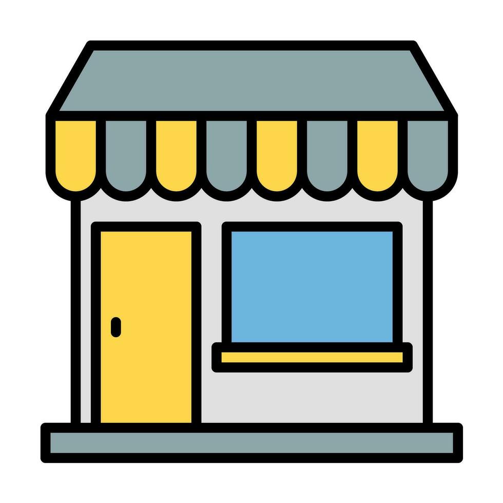 loja ícone vetor ou logotipo ilustração esboço Preto cor estilo