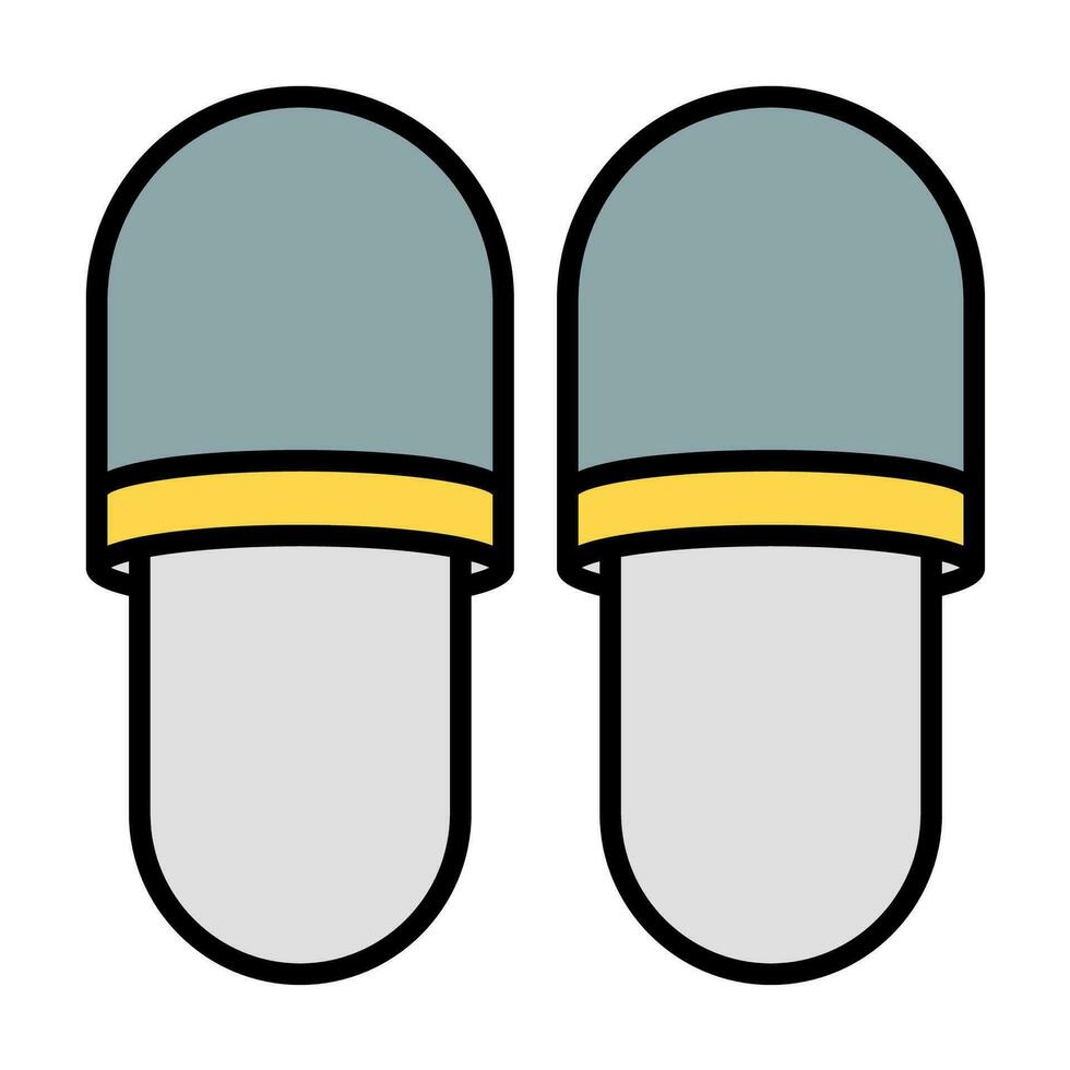 chinelos ícone vetor ou logotipo ilustração esboço Preto cor estilo