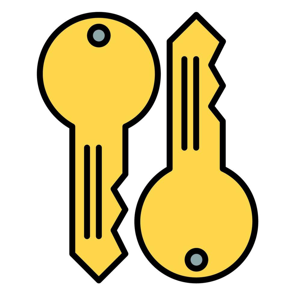 chave ícone vetor ou logotipo ilustração esboço Preto cor estilo