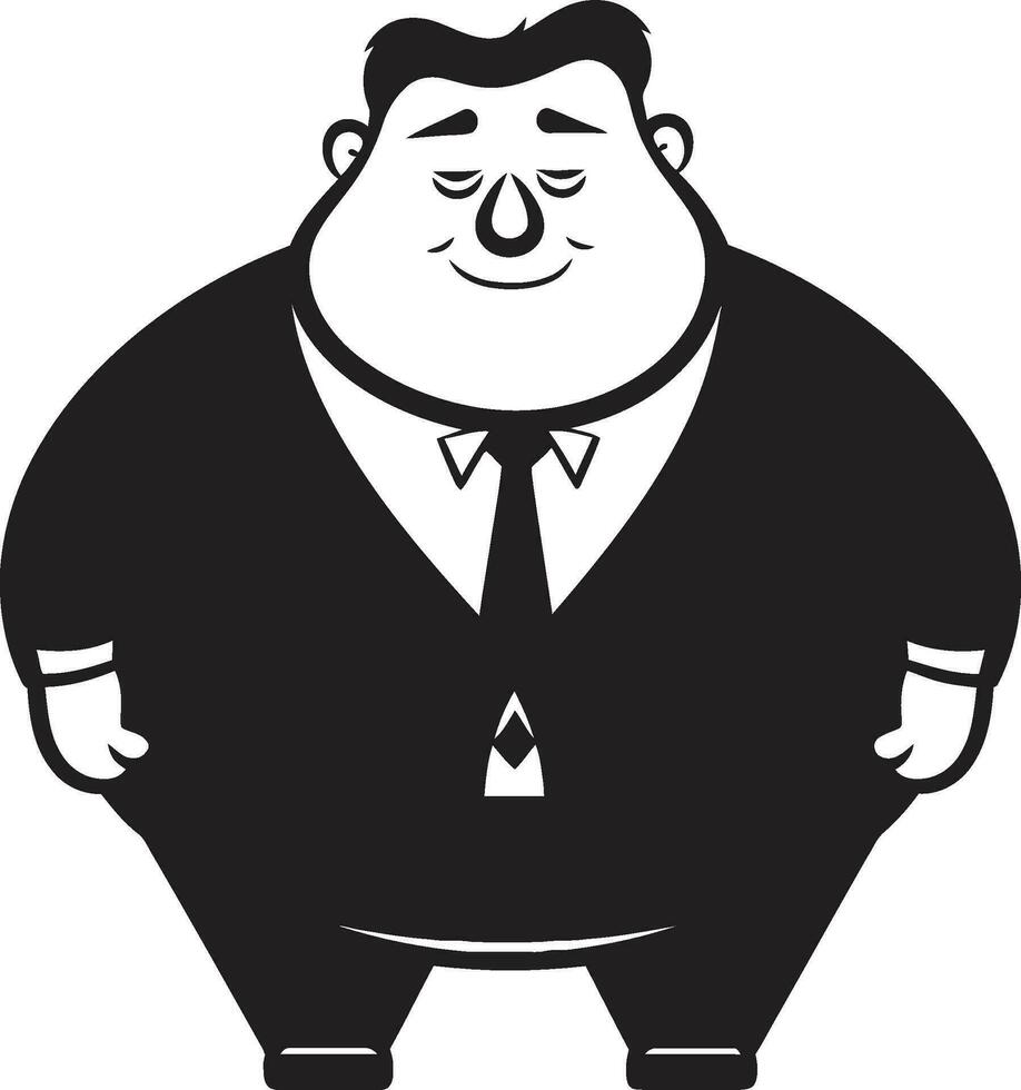 curvas desencadeado gordo homem ícone dentro à moda Preto robusto harmonia Preto vetor logotipo para obesidade consciência