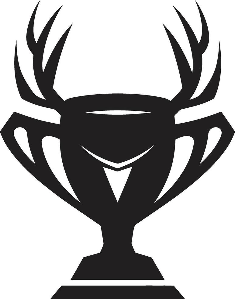 Troféutrek testemunho icônico veado emblema Projeto Antlerart matriz construindo troféu ícones vetor