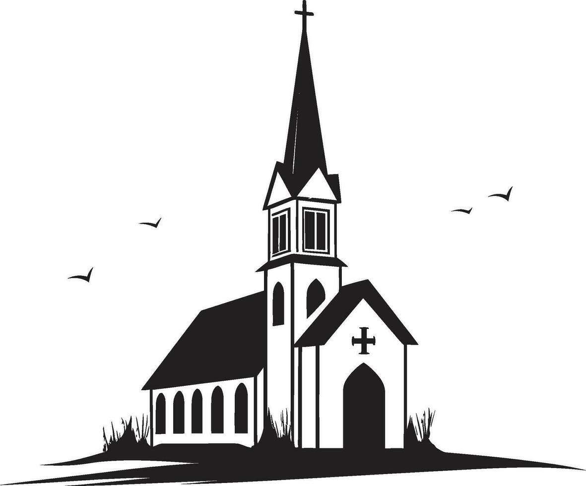 celestial colunas Igreja logotipo imagem sereno simetria Igreja vetor símbolo