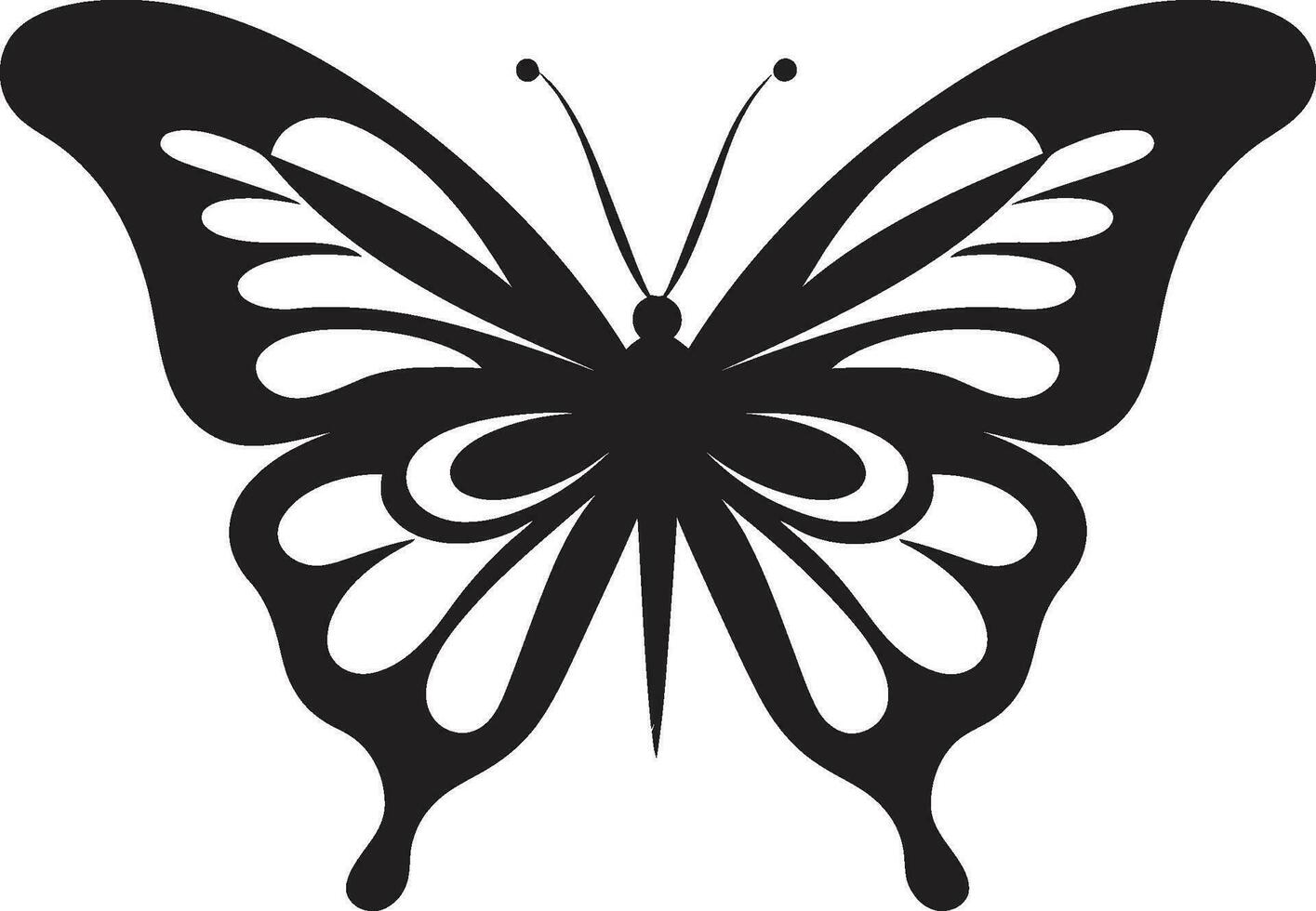 enluarada melodia Preto borboleta ícone Projeto estígio espetáculo borboleta logotipo dentro vetor