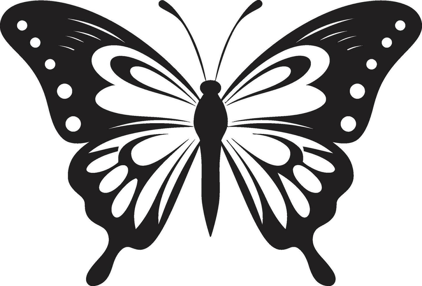 noturno nebulosa Preto borboleta emblema Projeto ébano essência vetor borboleta logotipo ícone