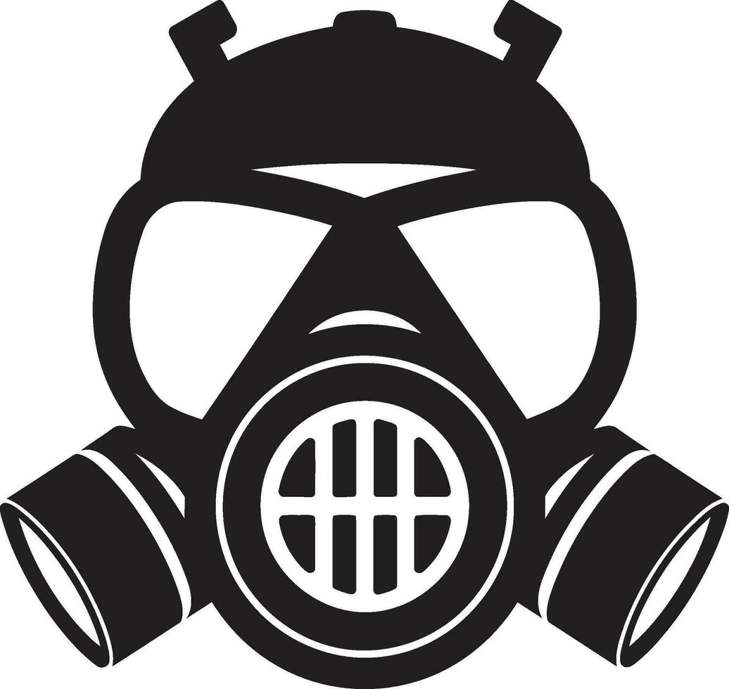 ébano escudo gás mascarar vetor símbolo estígio defensor Preto gás mascarar emblema Projeto