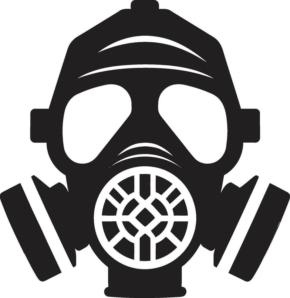 estígio escudo vetor gás mascarar emblema ícone lunar defensor Preto gás mascarar logotipo símbolo