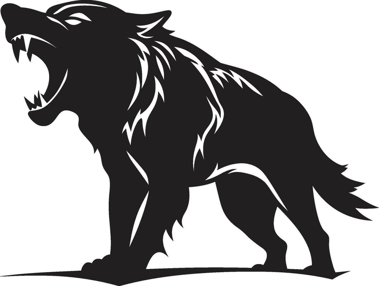 escurecido metamorfo ícone assustador Lobo espírito marca vetor