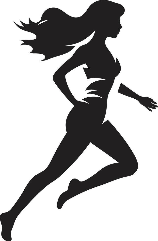 elegante agilidade Preto mulher corrida ícone dentro vetor dinâmico arrancada corrida mulher vetor logotipo
