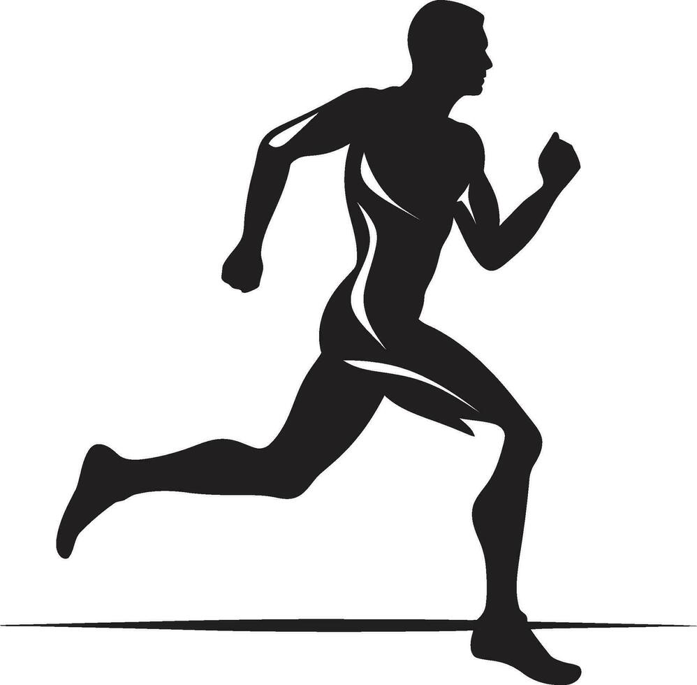 elegante passos largos corrida atletas Preto ícone com poder corre Preto vetor logotipo para masculino atleta