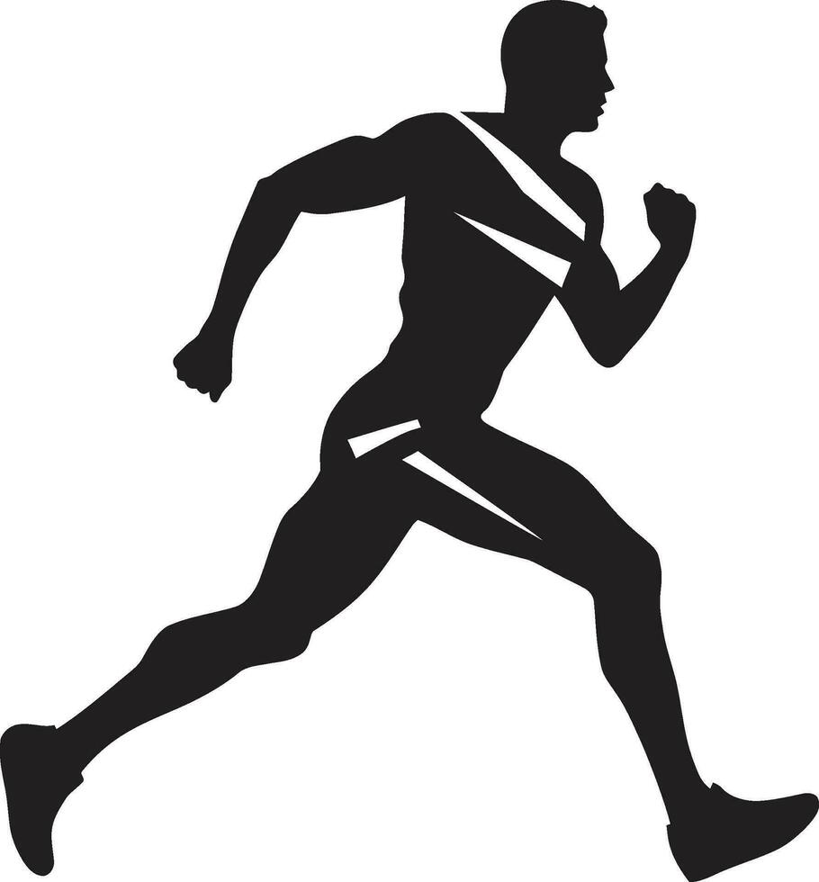rápido passo largo Preto vetor ícone do masculino corredor impactante pressa masculino Preto vetor logotipo Projeto