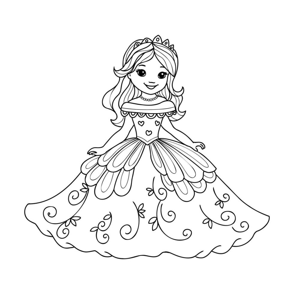 desenho animado Princesa vetor esboço