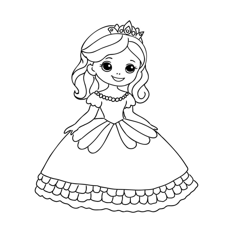 desenho animado Princesa vetor esboço