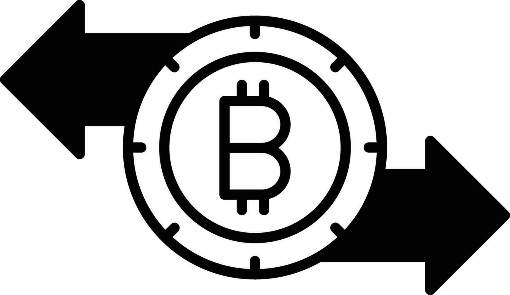 investimento bitcoin sólido glifo vetor ilustração