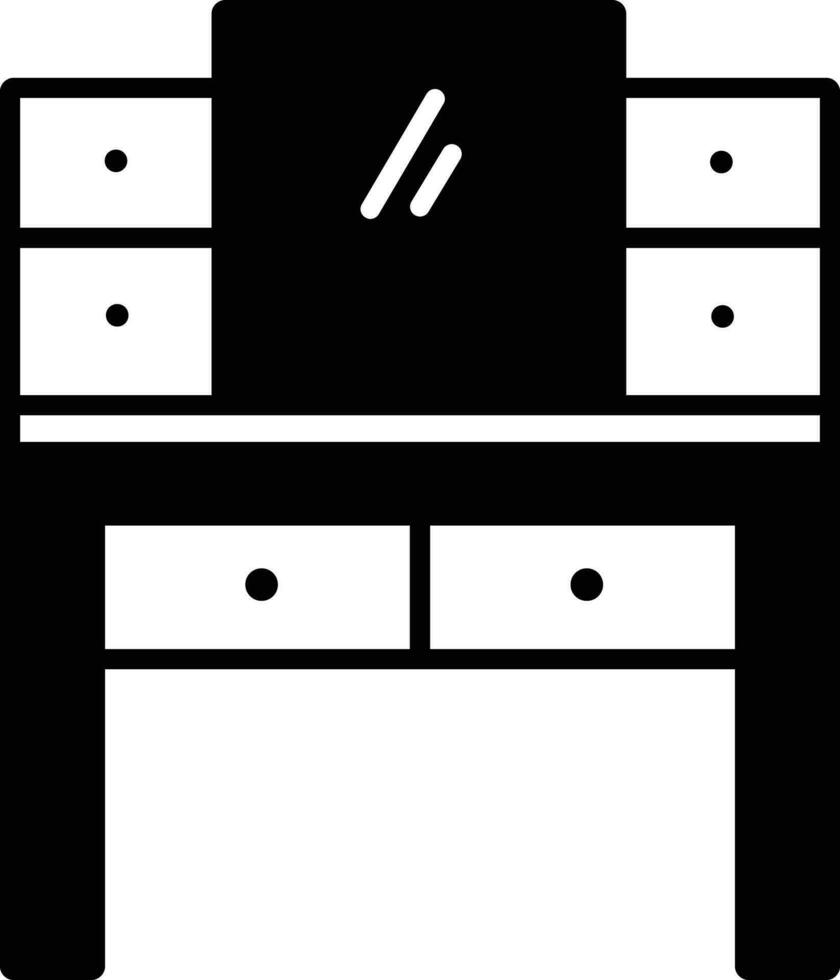 vestir mesa sólido glifo vetor ilustração
