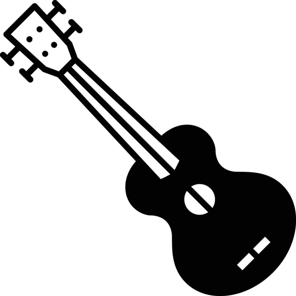 ukelele sólido glifo vetor ilustração