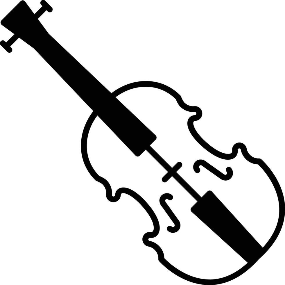 violino sólido glifo vetor ilustração