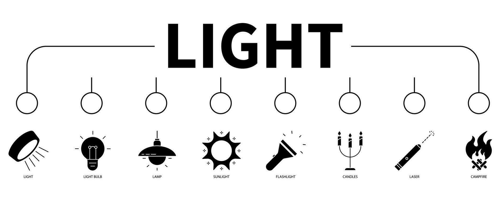 luz bandeira rede ícone vetor ilustração conceito