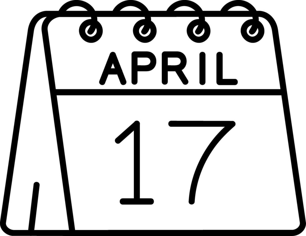 Dia 17 do abril linha ícone vetor
