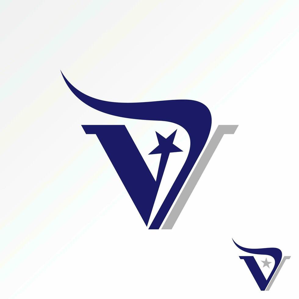 logotipo Projeto gráfico conceito criativo Prêmio vetor estoque único inicial carta v ou dv Fonte swoosh chifre estrela. relacionado para monograma tipografia branding