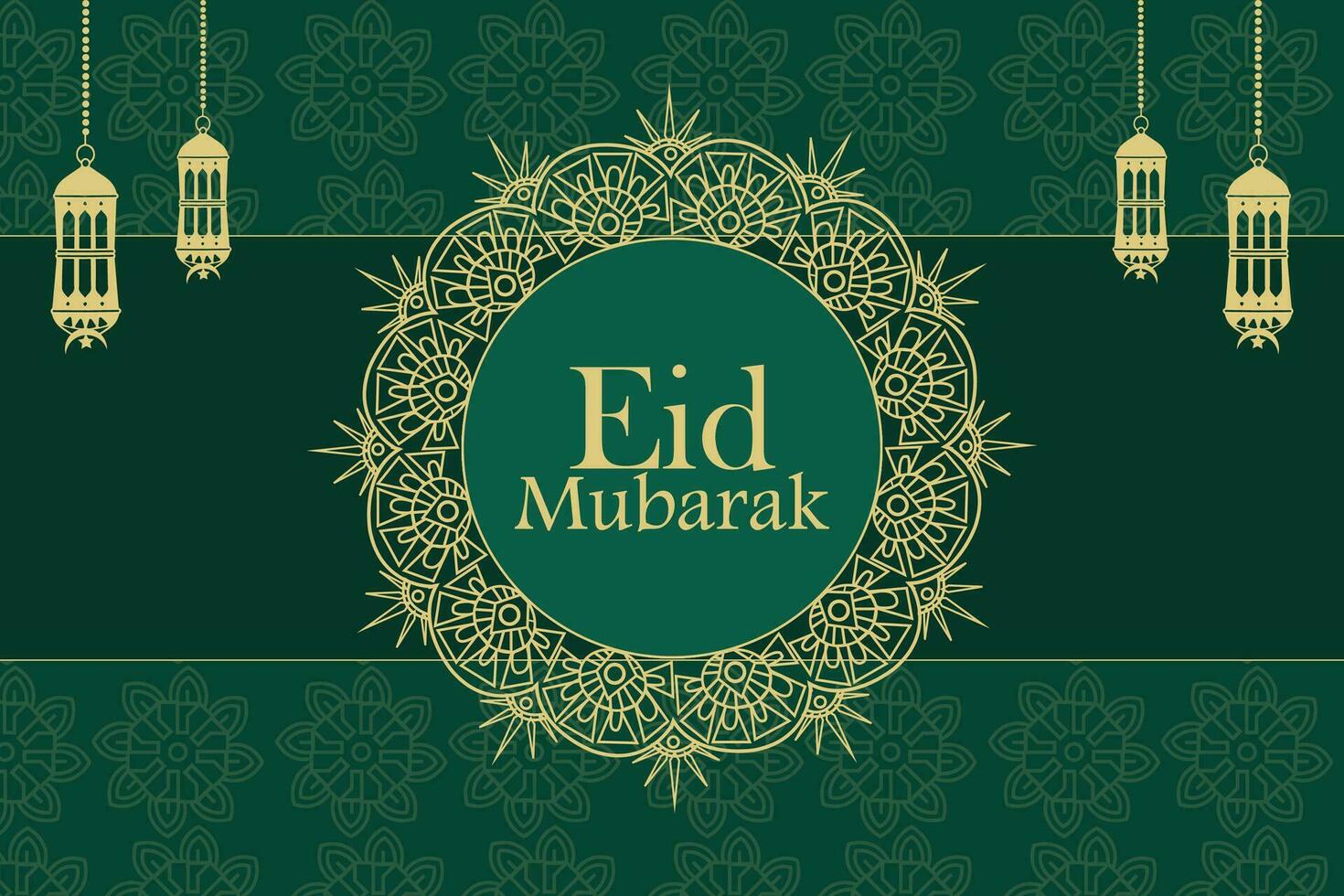 eid Mubarak ornamental bandeira fundo Projeto modelo. islâmico poster dentro árabe estilo. vetor