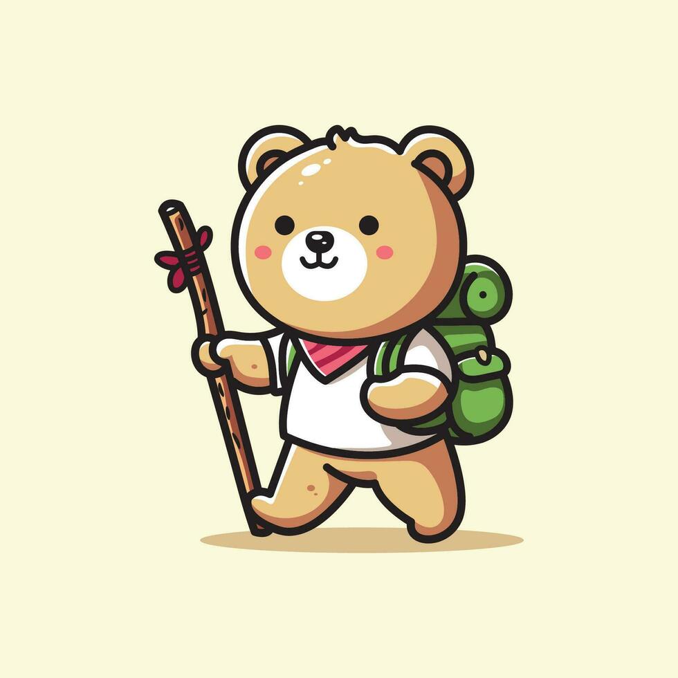 fofa vetor Projeto ilustração do a aventureiro Urso