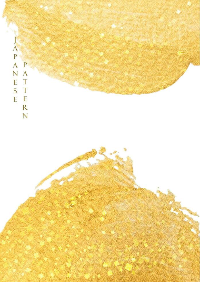ouro textura com geométrico padronizar vetor dentro japonês estilo. abstrato arte fundo.