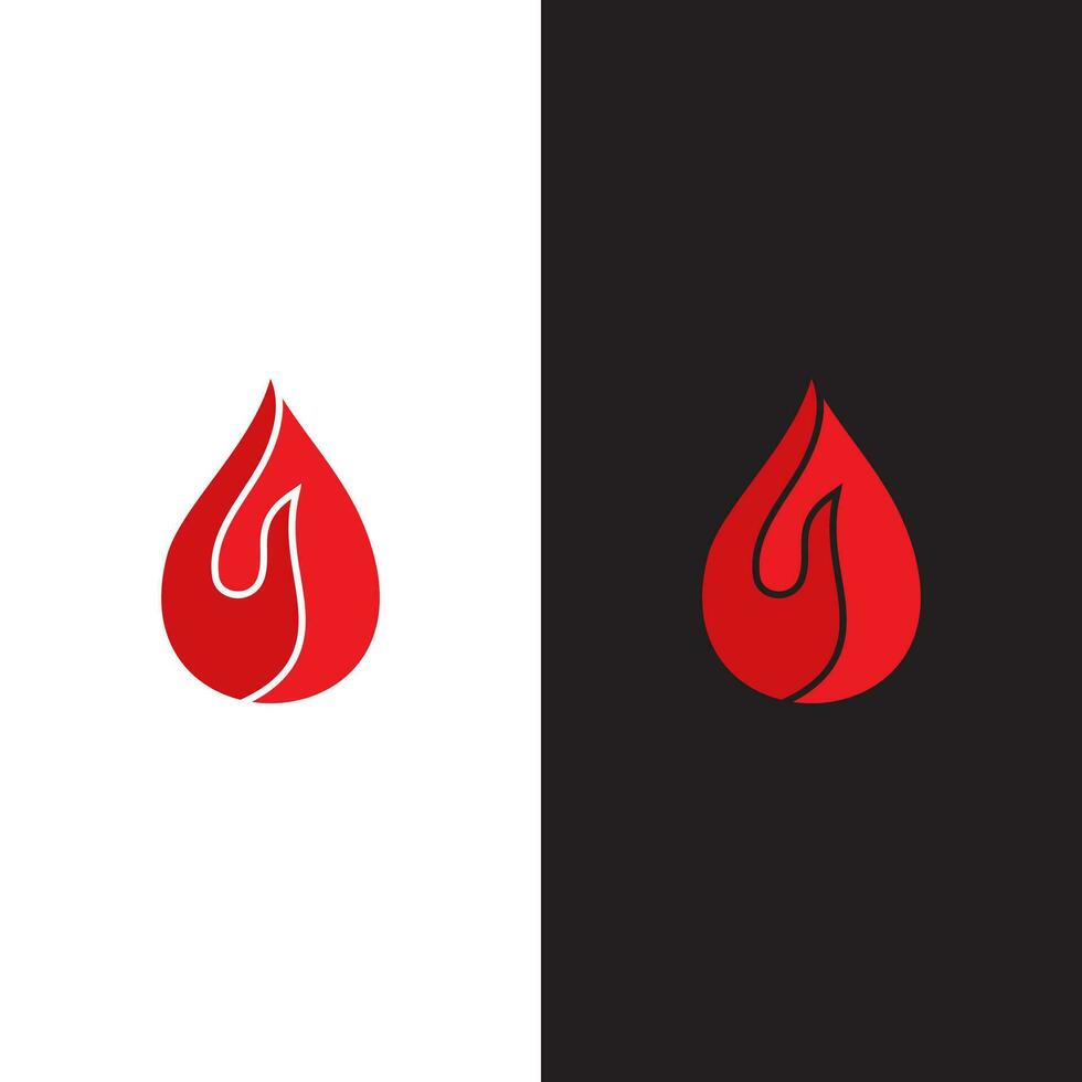 uma vermelho e Preto logotipo com uma solta do sangue ou fogo vetor