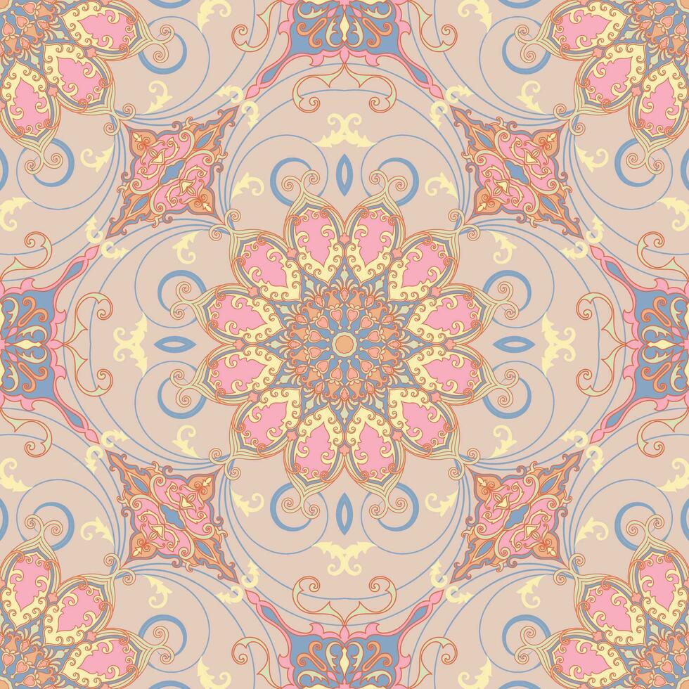 pastel mandala círculo padronizar. para papel de parede fundos decorado com étnico tribal padrões. vetor