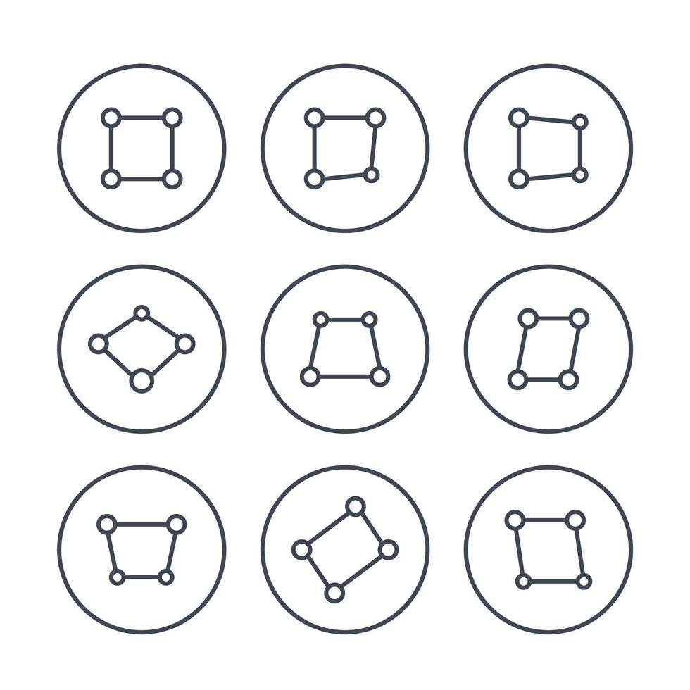 ícones de perspectiva em branco vetor