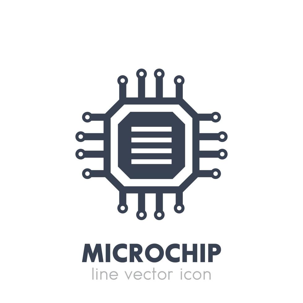 chipset, ícone de microchip em branco vetor