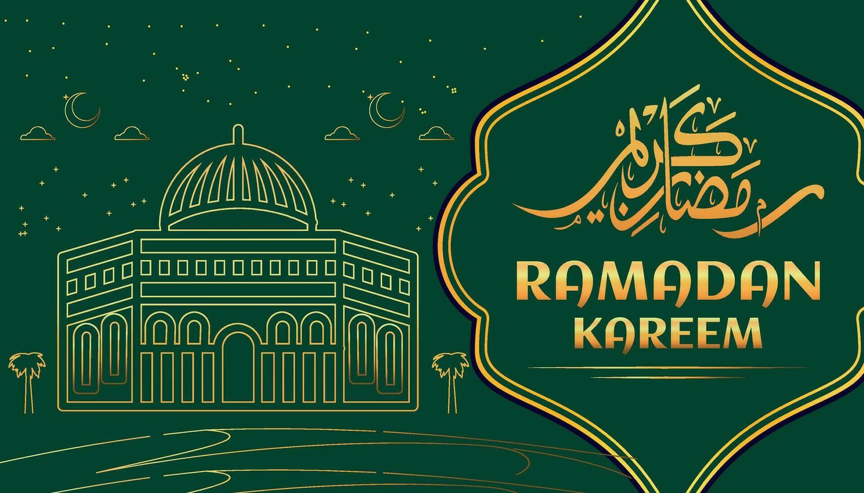 Ramadã kareem celebração dia islamismo bandeira fundo social meios de comunicação 3 vetor