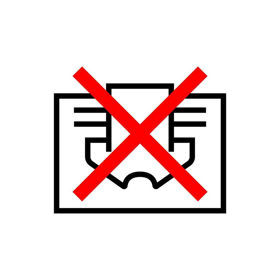 Faz não cobrir placa proibição símbolo vetor imagem. simples linha ícone