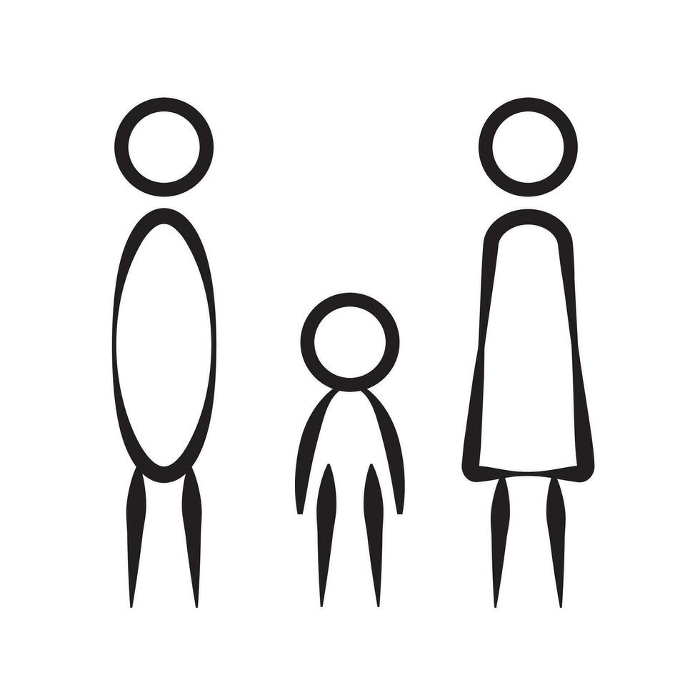 família ícones pai, mãe e crianças, fino linha símbolos. editável AVC. vetor ilustração eps 10.