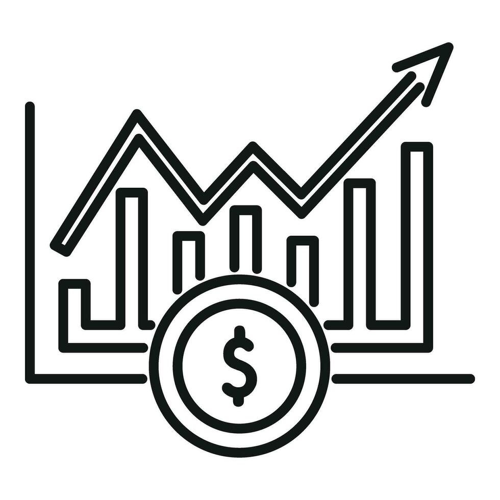 gráfico gráfico nascente ícone esboço vetor. gráfico direto fintech vetor