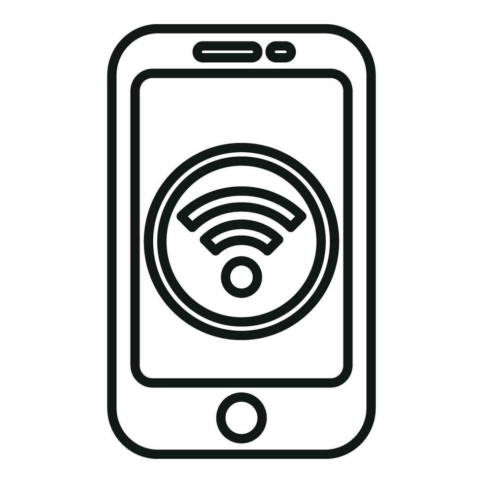 Wi-fi nuvem Smartphone ícone esboço vetor. nuvem em formação admin vetor