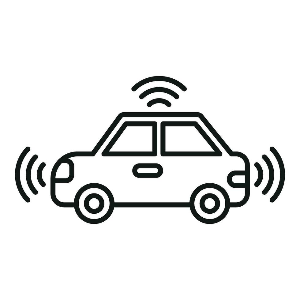 alerta carro ao controle ícone esboço vetor. seguro motorista vetor