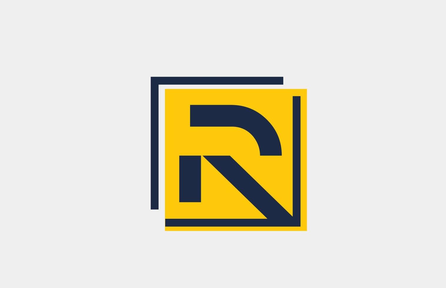 r amarelo azul quadrado alfabeto letra logo ícone design para negócios e empresa vetor