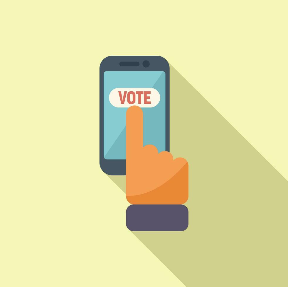 Smartphone voto conectados ícone plano vetor. votação escolha vetor