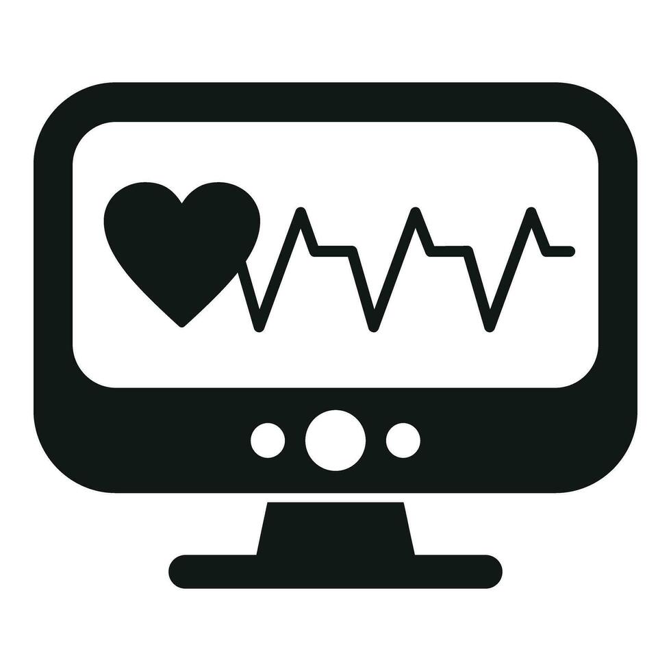 clínica coração monitor ícone simples vetor. evento corpo doença vetor
