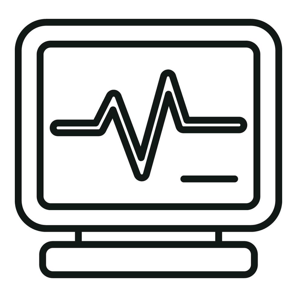 hospital coração monitor ícone esboço vetor. anatomia medo vetor