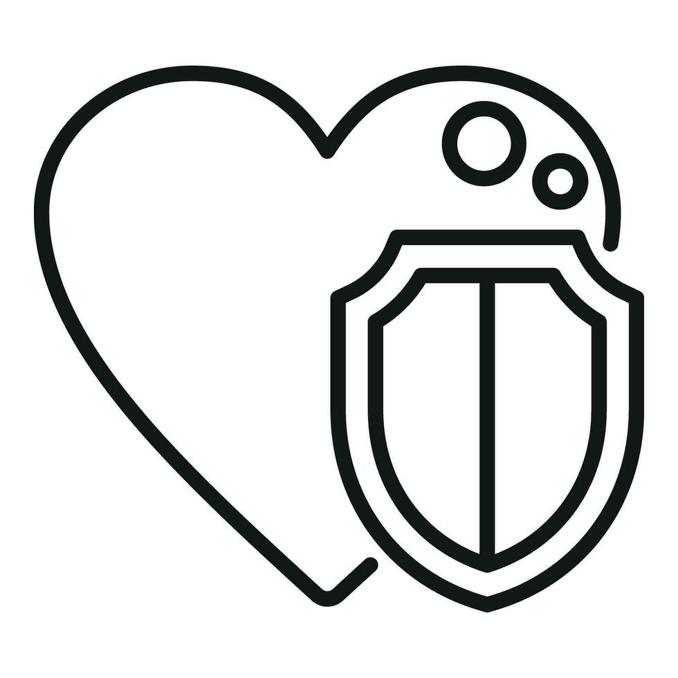 coração proteção ajuda ícone esboço vetor. saúde coração vetor