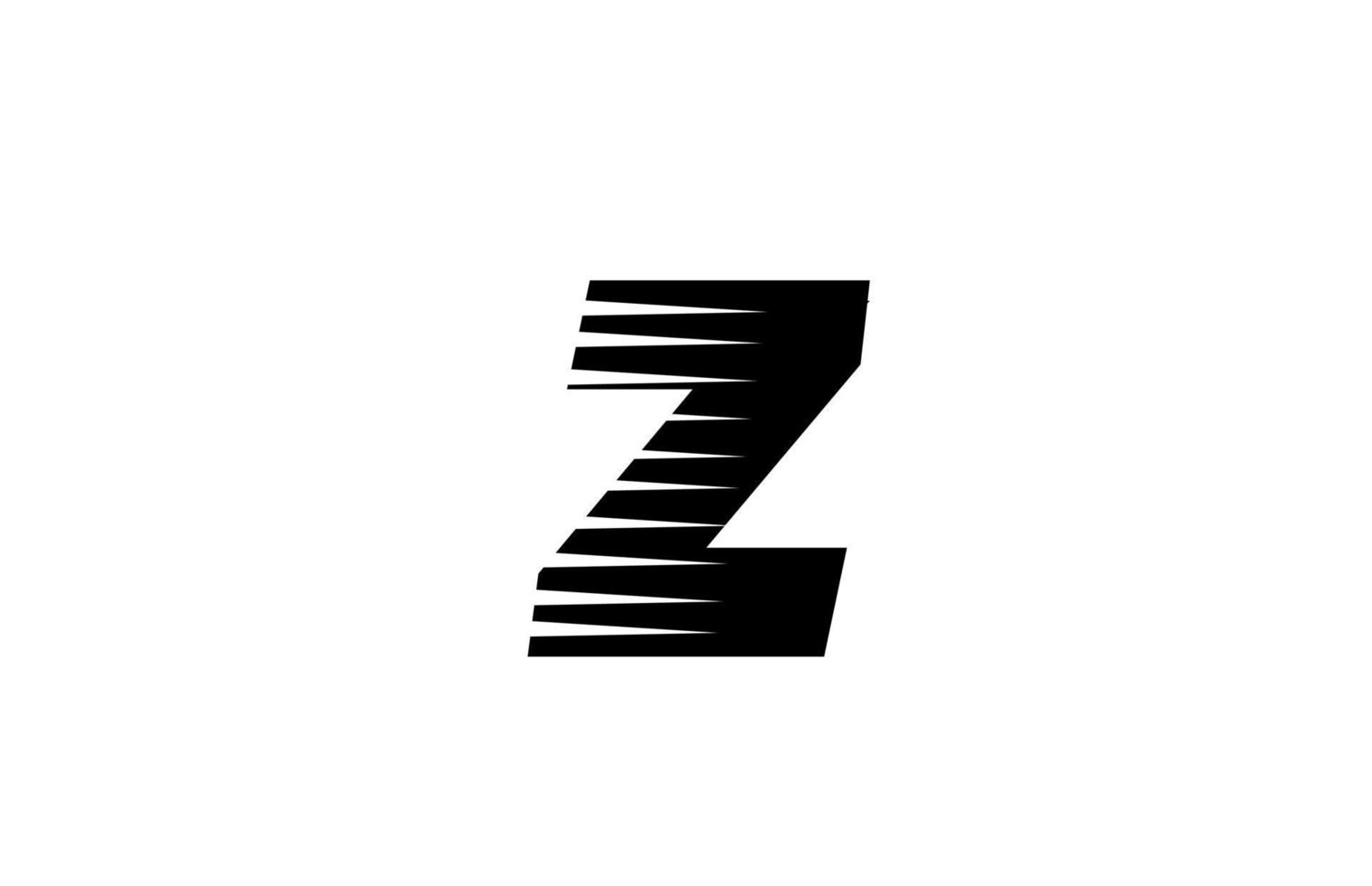 linha listras ícone de logotipo de letra do alfabeto z para negócios e empresa. design simples de letras em preto e branco para identidade vetor